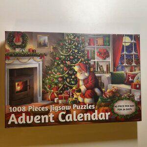 Advent Calendar 2025, 1008 Piece Christmas Santa Scene Jigsaw Puzzles